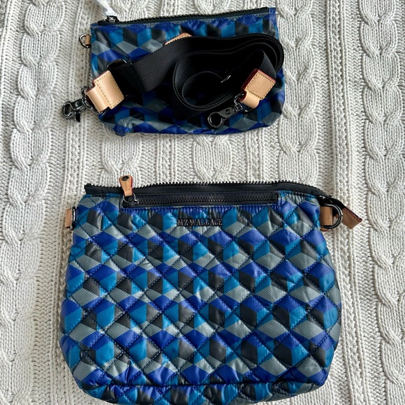 🖤 MZ Wallace Metro Scout in blue / black geo print - Picture 3 of 8